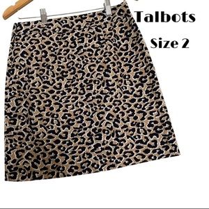 Talbots_Leopard Print A-Line Skirt_Sz 2